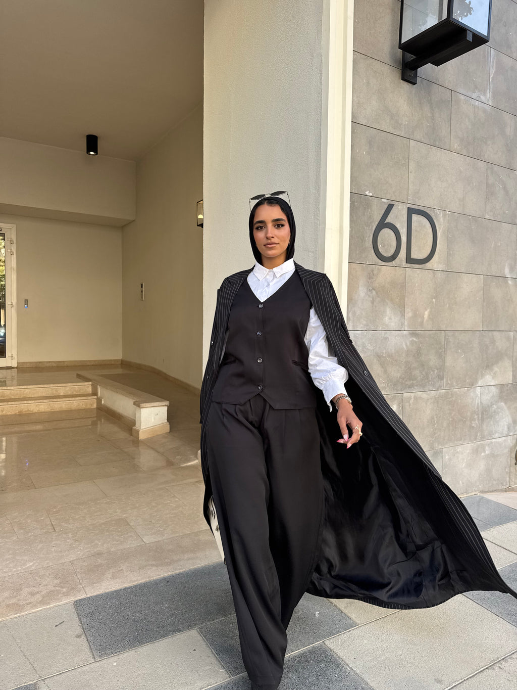 Striped Black Formal Suit