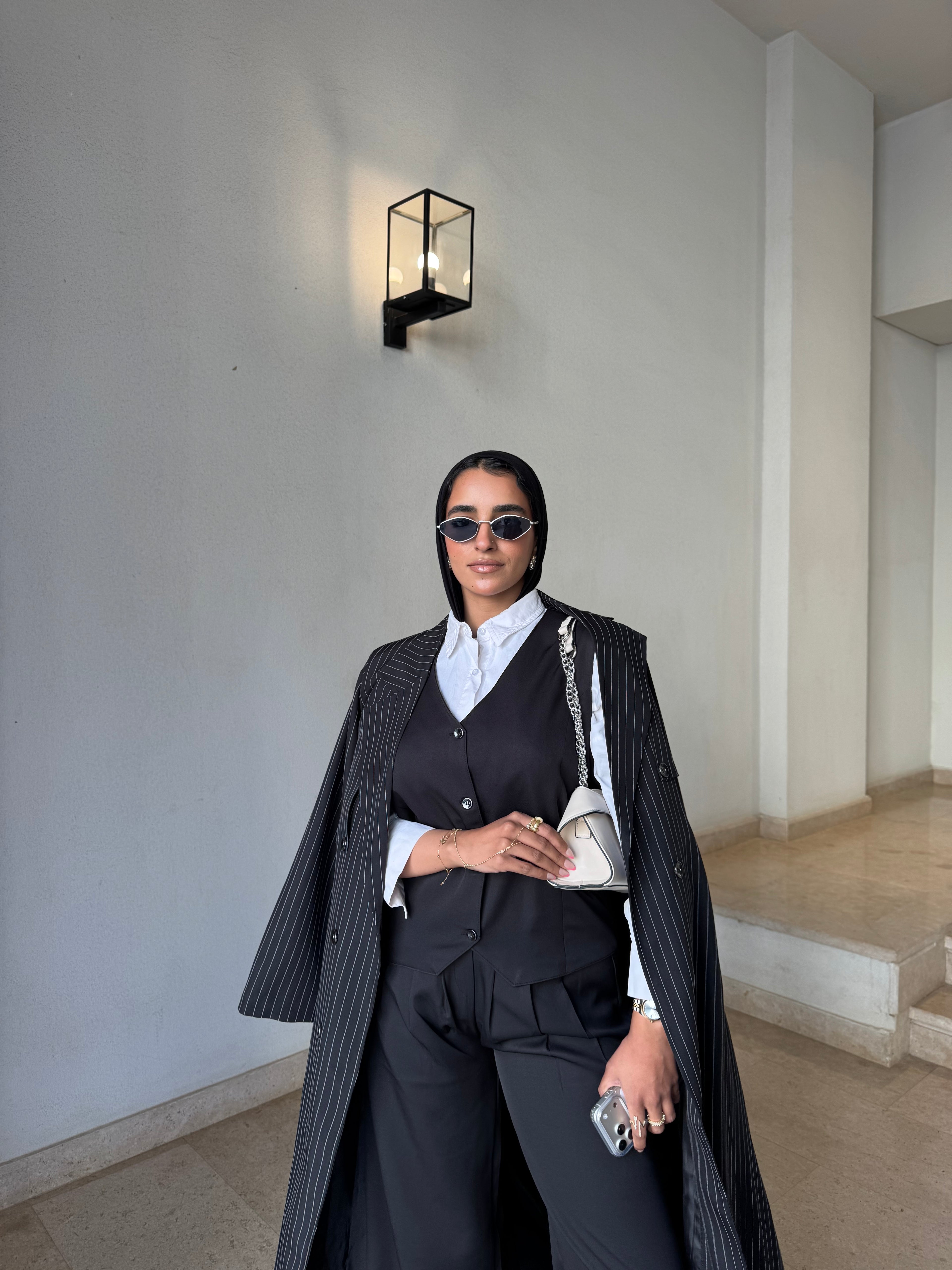 Striped Black Formal Suit